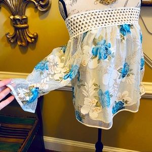 Fab’rik off shoulder mesh overly blouse